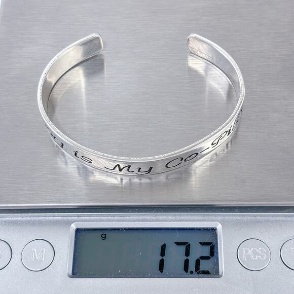 Dog Is My Co-Pilot H&H Cuff Bracelet | Vintage Sterling Silver 925 | 6.5" - Picture 11 of 11